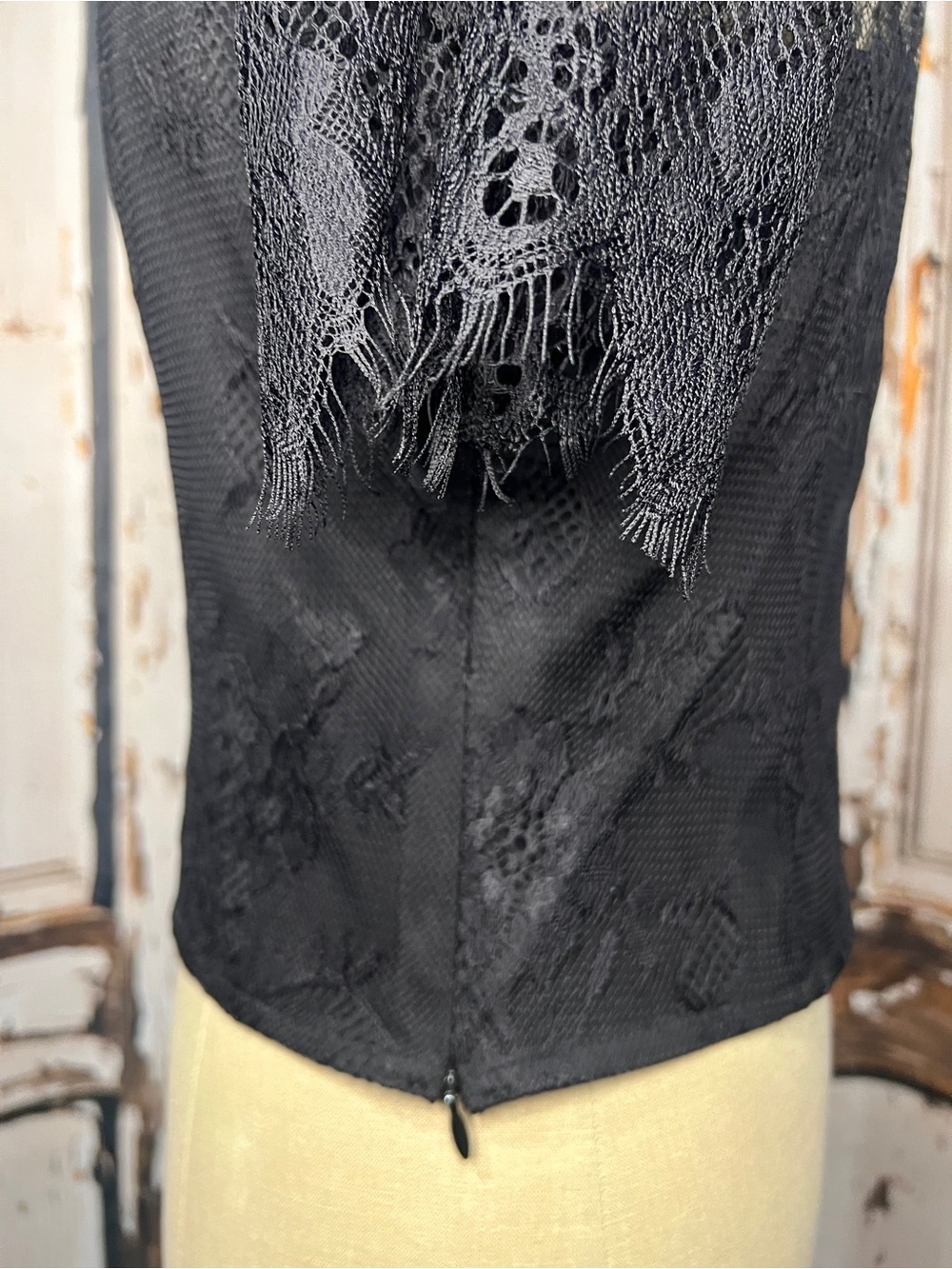 GOTHIC Black LACE High-Neck Women’s Top - Picture 5 of 9
